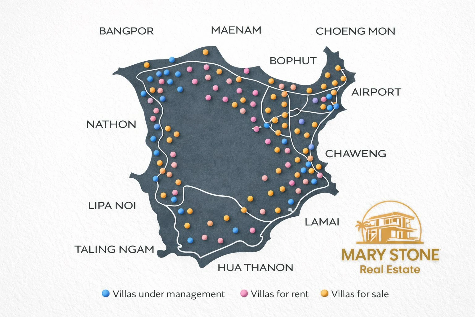Koh Samui Property Map – Mary Stone Real Estate